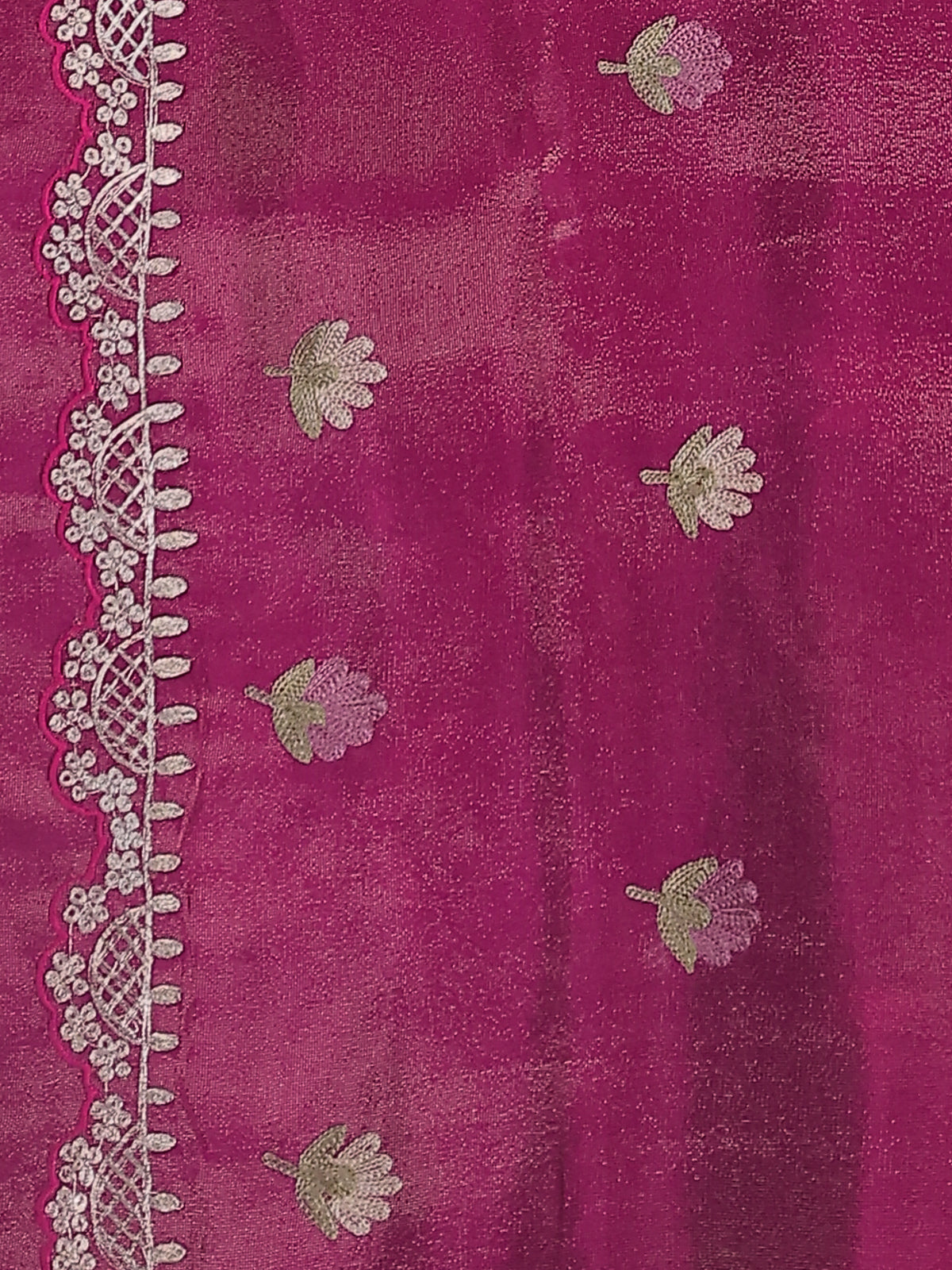 Pink Organza Silk Saree