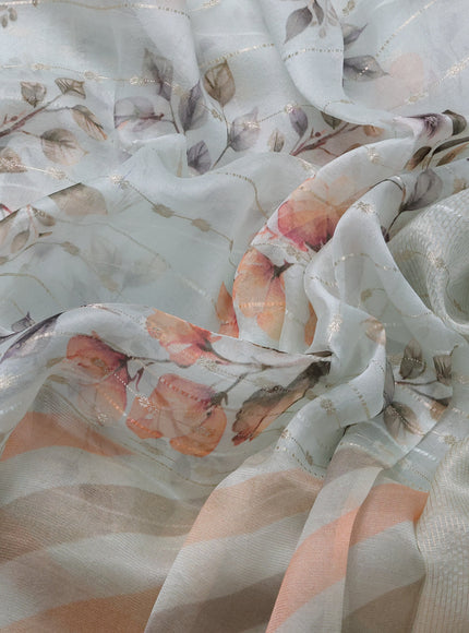 Pastel Blue Organza Silk Saree