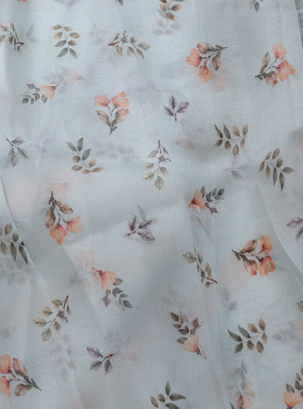 Pastel Blue Organza Silk Saree