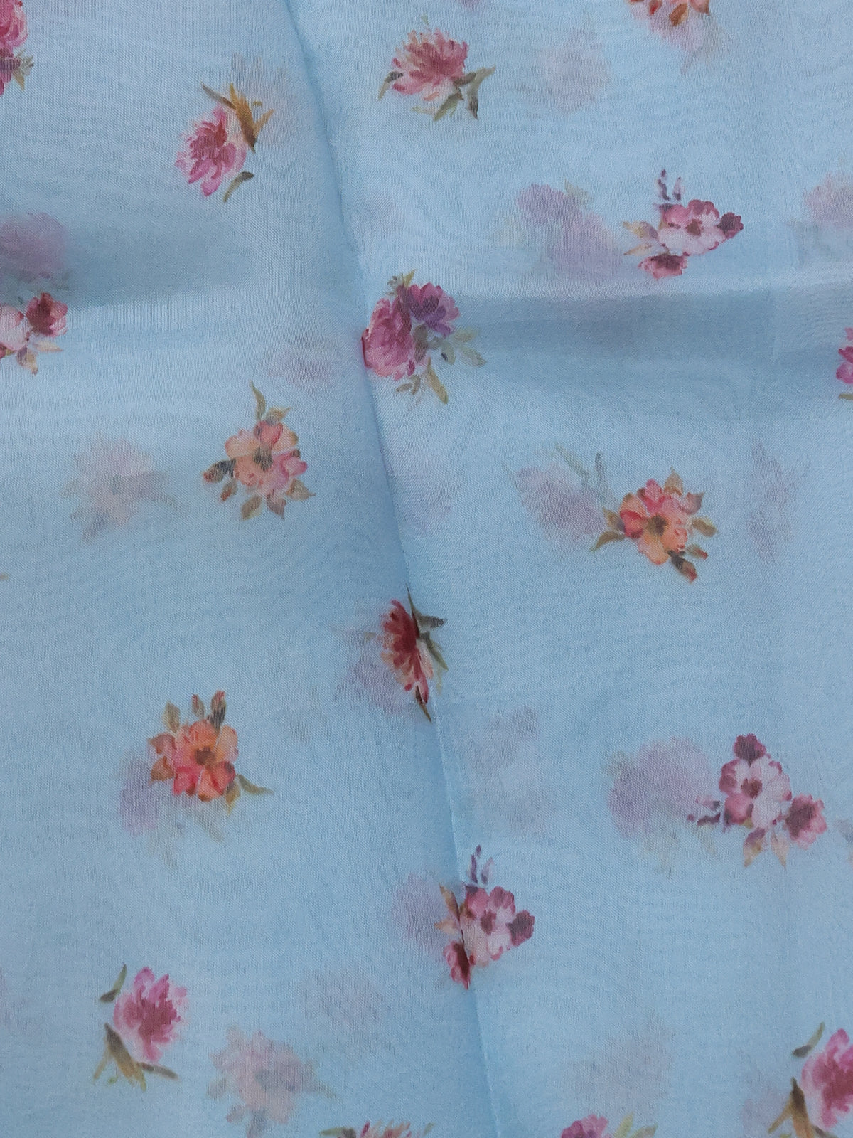 Pastel Blue Organza Silk Saree