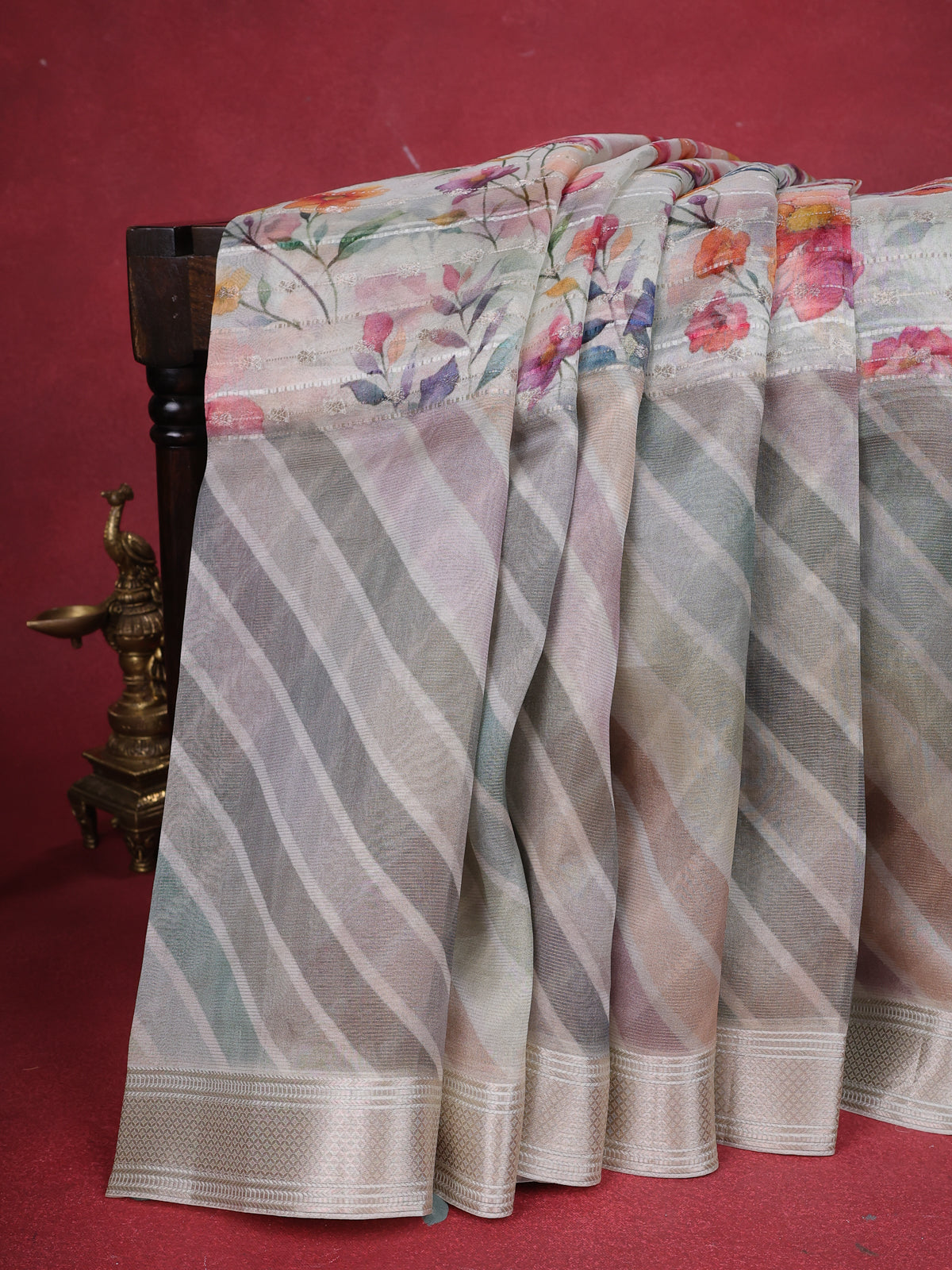 Off White Organza Silk Saree