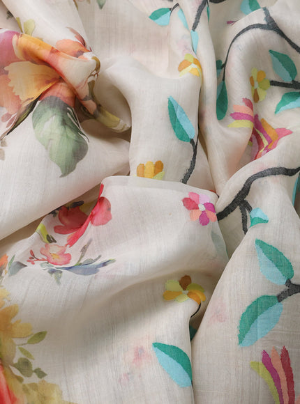 Off White Organza Silk Saree