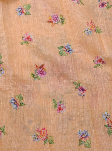 Peach Orange Organza Silk Saree