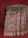 Brown Organza Silk Saree