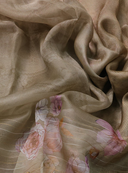 Brown Organza Silk Saree
