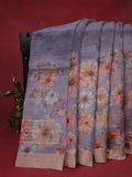 Grey Organza Silk Saree