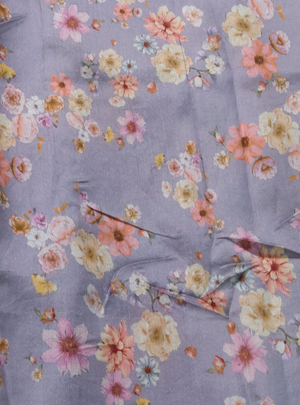 Grey Organza Silk Saree