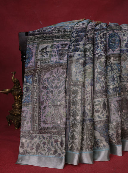 Pastel Blue Organza Silk Saree