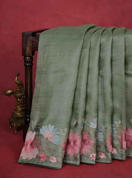 Pastel Green Silk Kota Saree