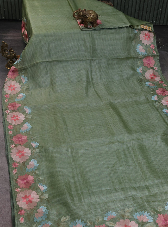 Pastel Green Silk Kota Saree