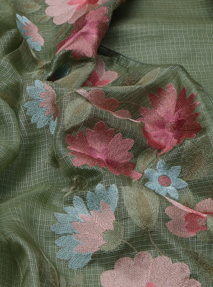 Pastel Green Silk Kota Saree
