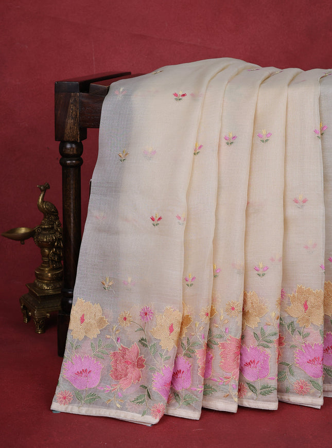 Cream Silk Kota Saree
