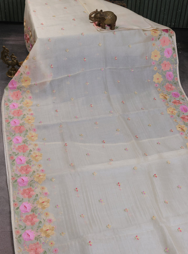 Cream Silk Kota Saree
