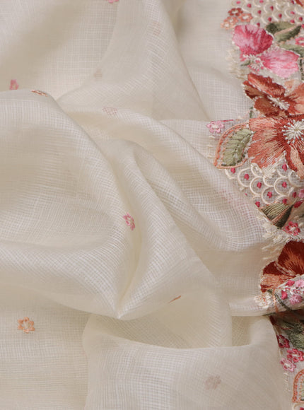 Off White Silk Kota Saree