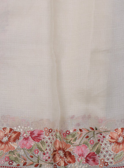 Off White Silk Kota Saree