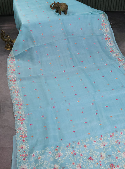 Light Blue Silk Kota Saree