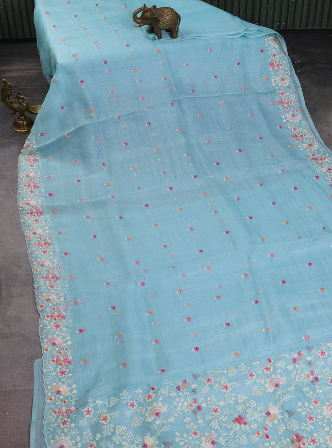 Light Blue Silk Kota Saree