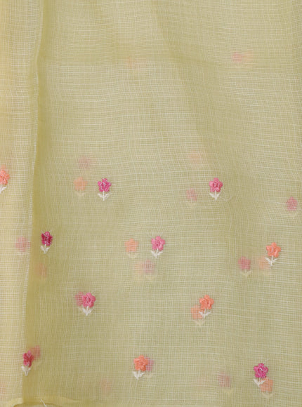 Lime Yellow Silk Kota Saree