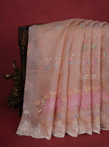 Peach Shade Silk Kota Saree