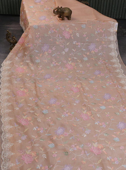 Peach Shade Silk Kota Saree