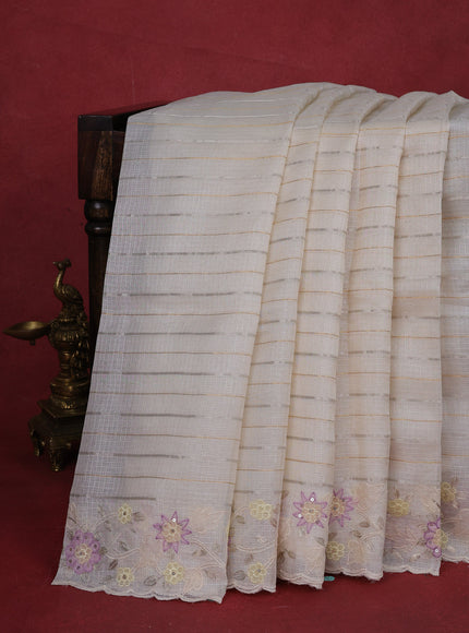 Off White Silk Kota Saree