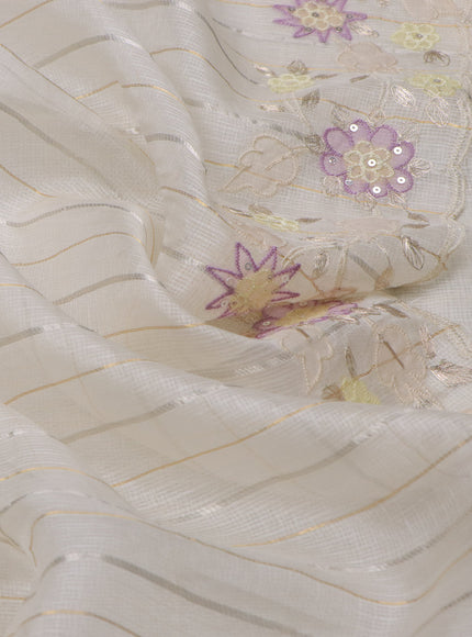 Off White Silk Kota Saree