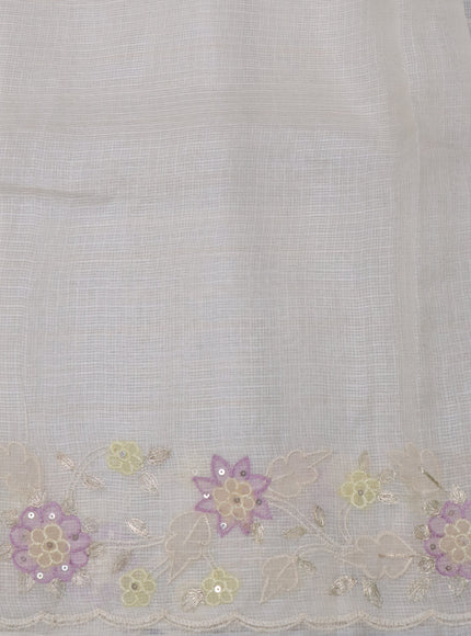 Off White Silk Kota Saree