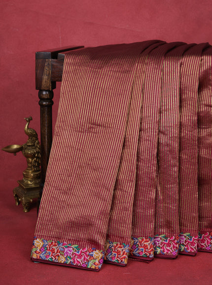 Maroon Chanderi silk saree