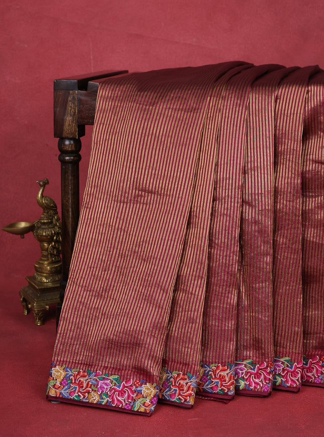 Maroon Chanderi silk saree