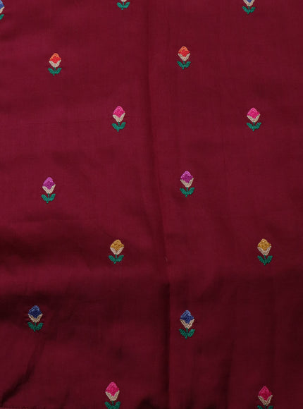 Maroon Chanderi silk saree