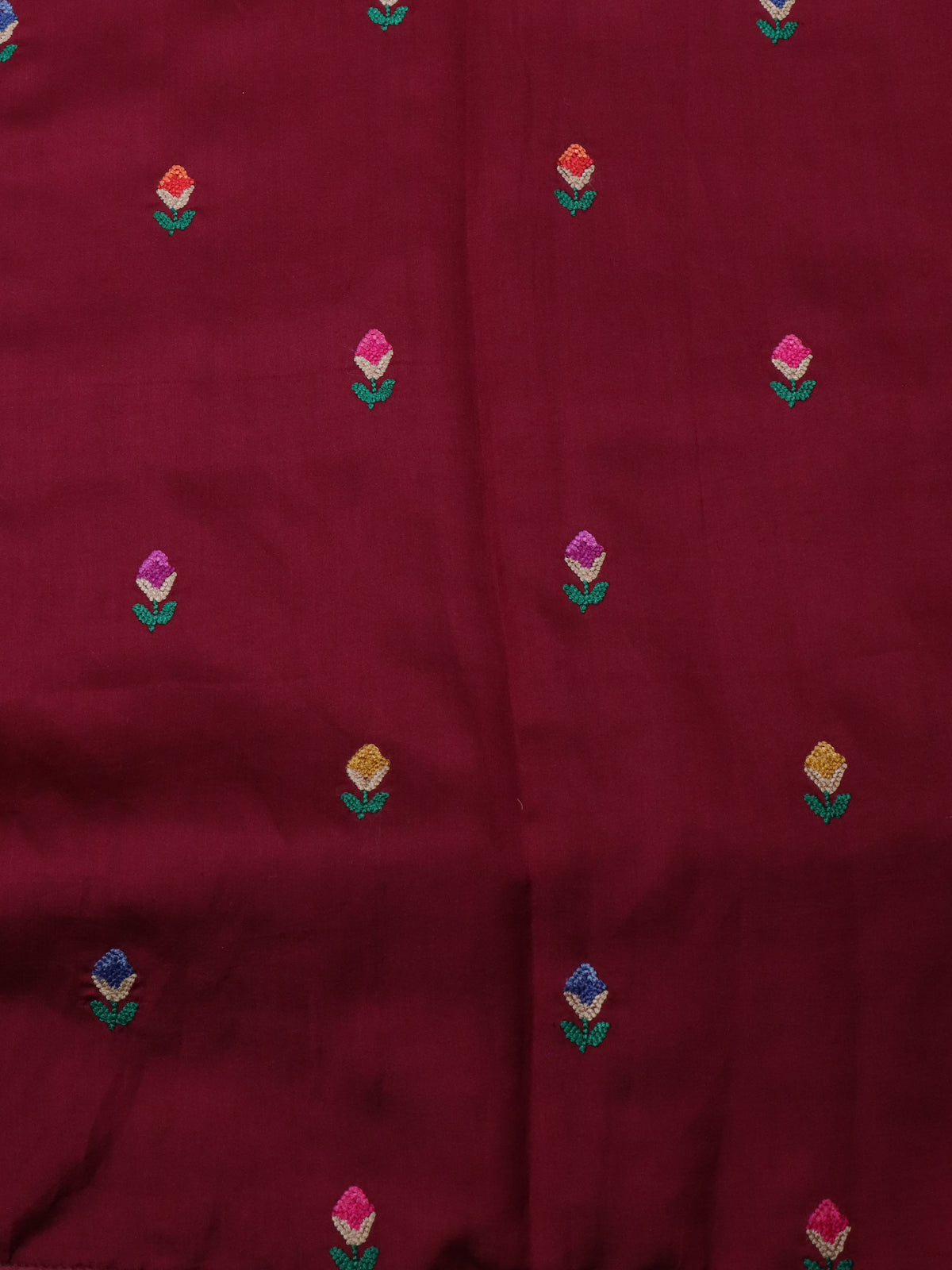 Maroon Chanderi silk saree
