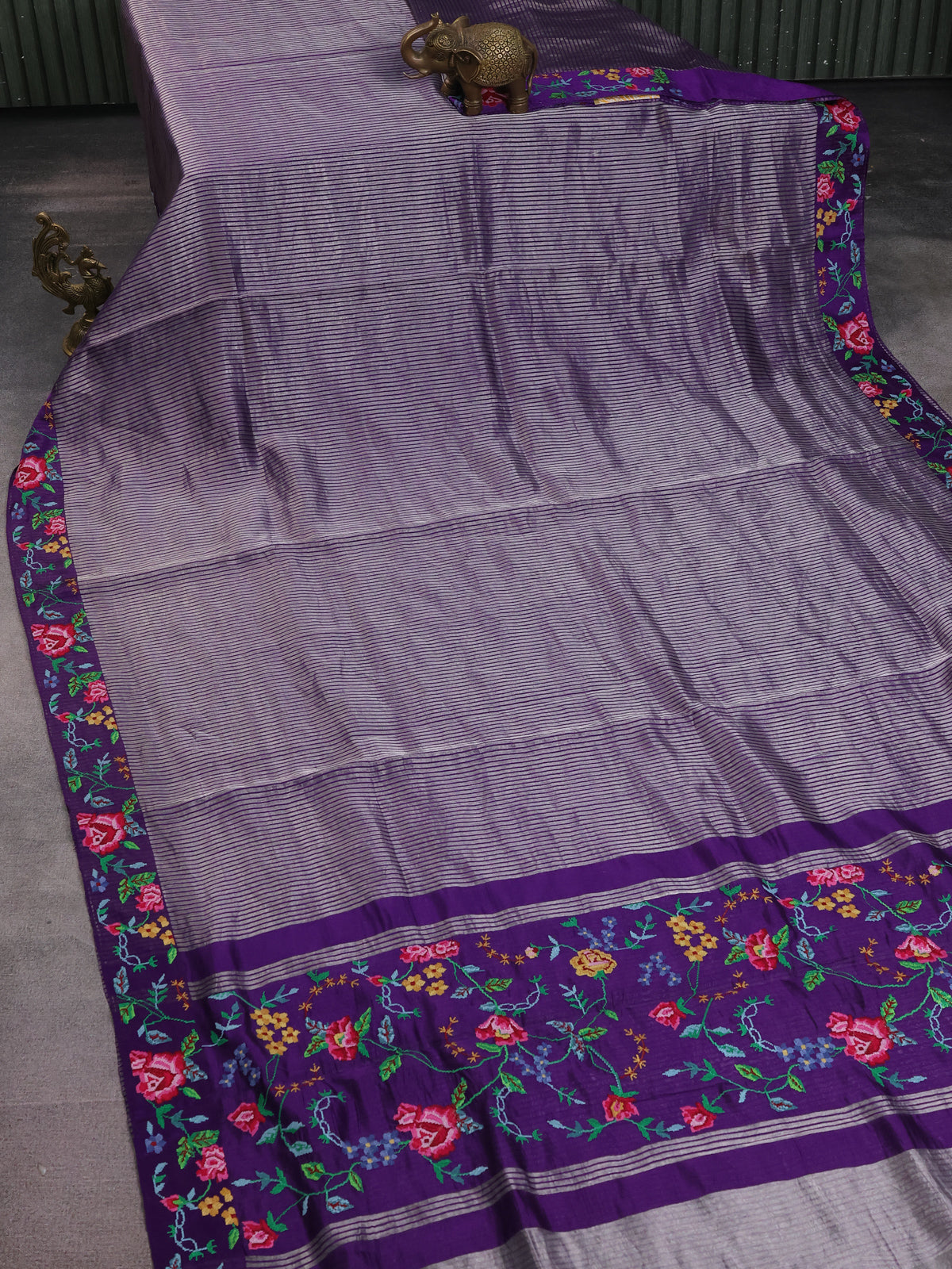 Purple Chanderi Silk Saree