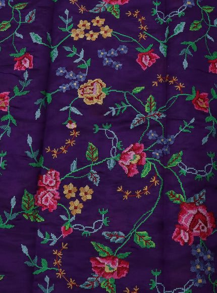 Purple Chanderi Silk Saree