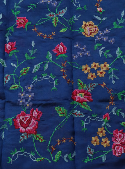 Peacock Blue Chanderi Silk Saree