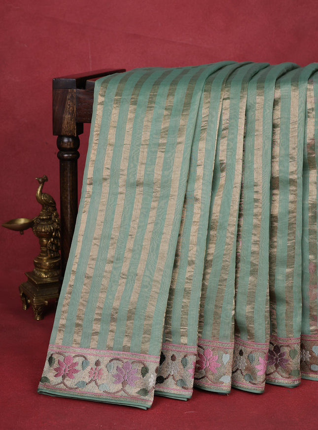 Pastel Green Chanderi Cotton Saree