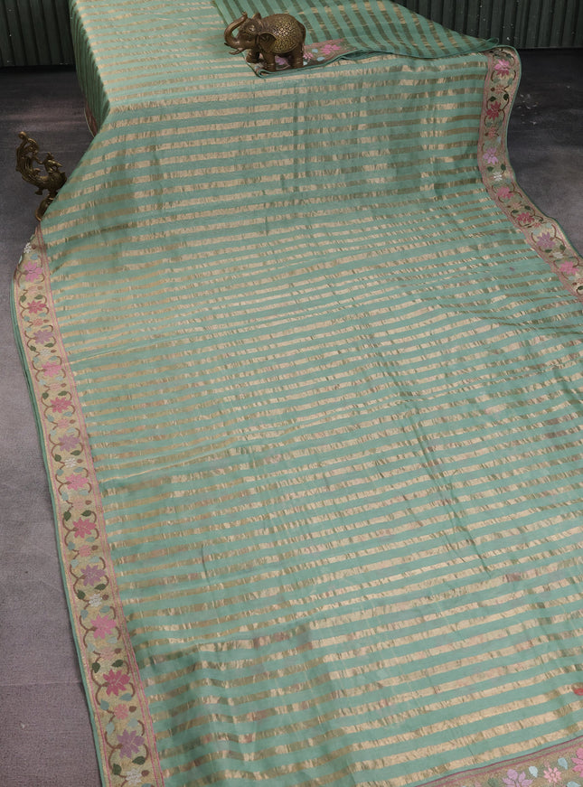 Pastel Green Chanderi Cotton Saree