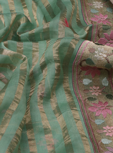 Pastel Green Chanderi Cotton Saree