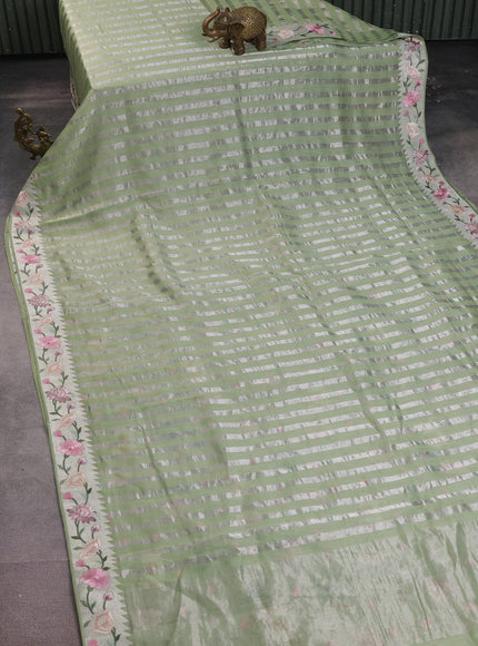 Pista Green Chanderi Cotton Saree
