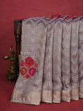 Pastel Lavender Tissue Silk Saree