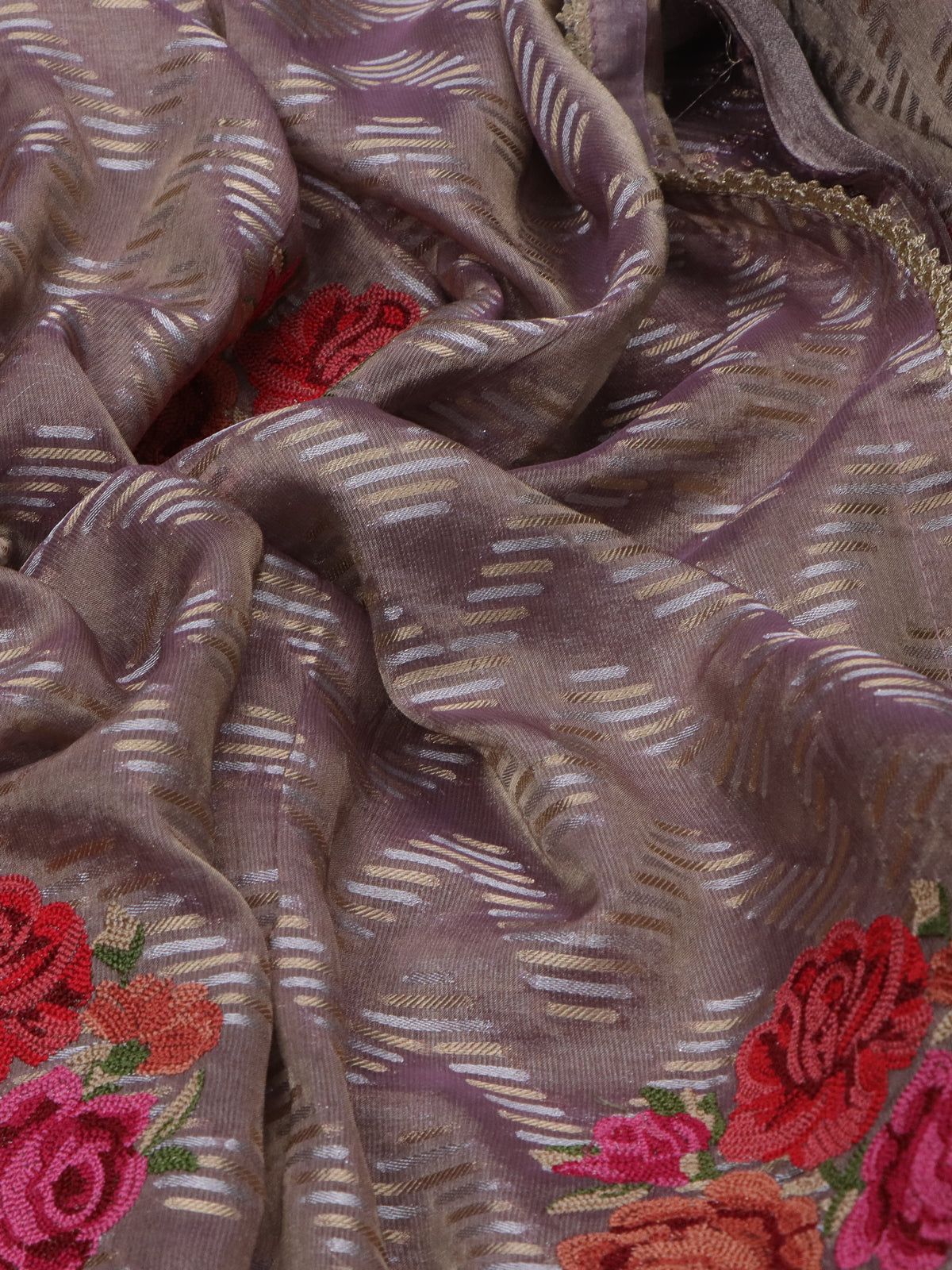 Pastel Lavender Tissue Silk Saree