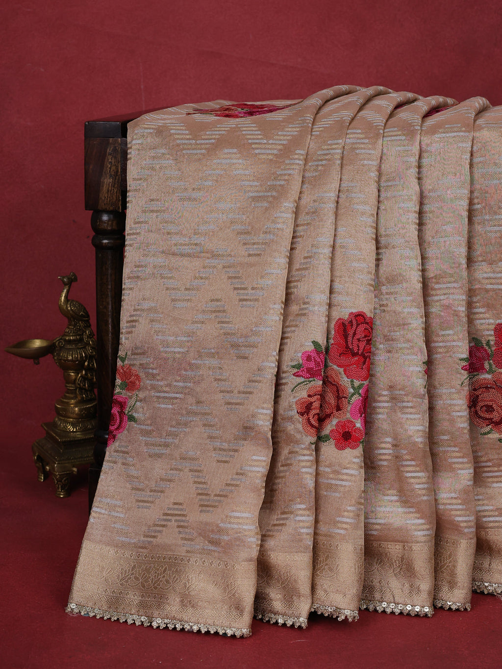 Sandal Tissue Silk Saree
