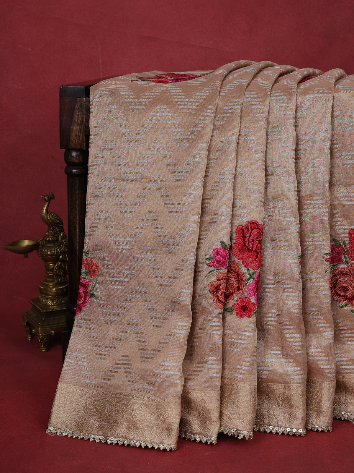 Sandal Tissue Silk Saree