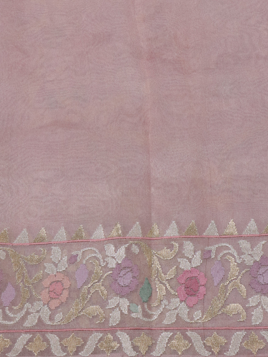 Pastel Peach Tissue Silk Saree