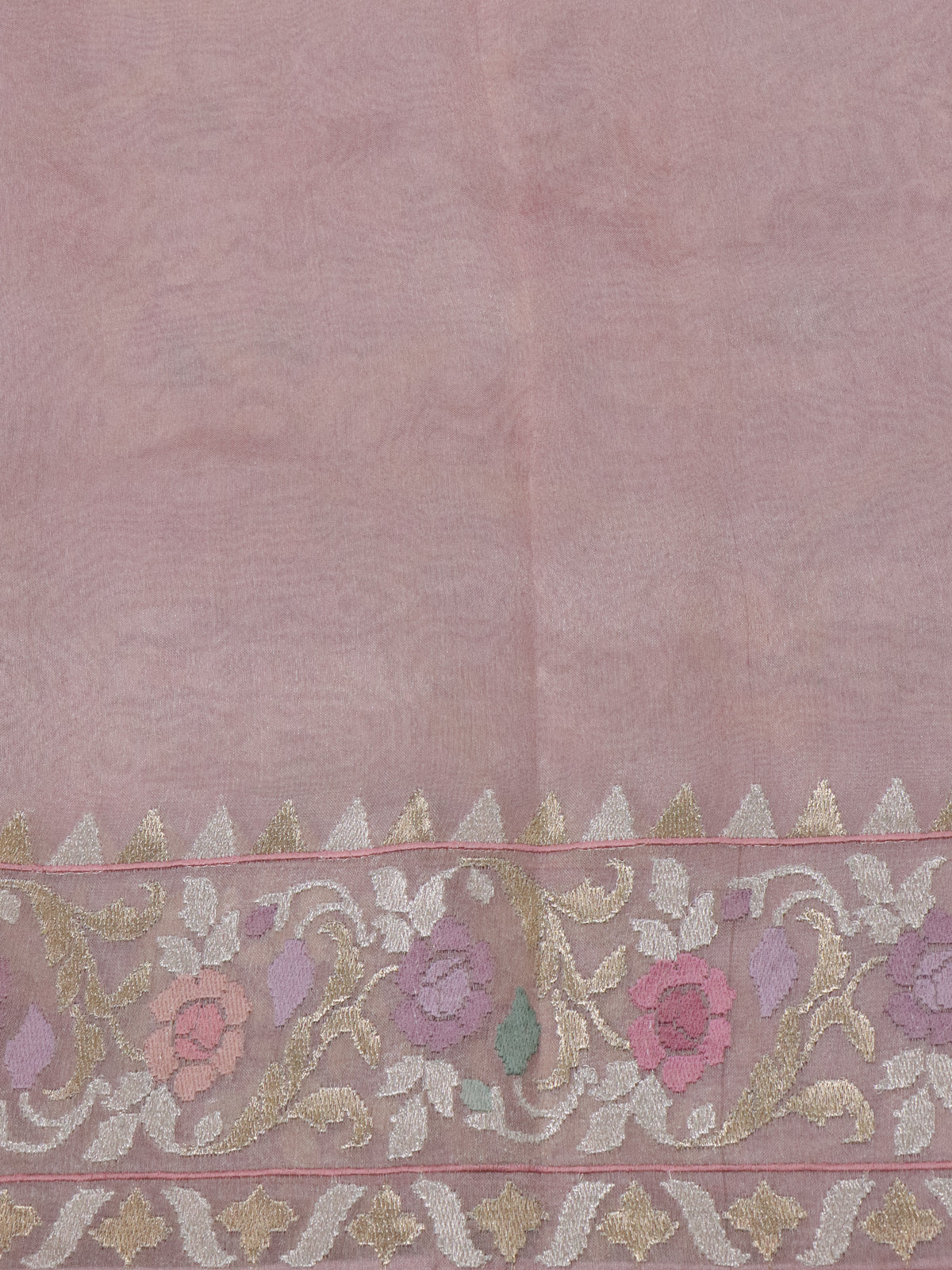 Pastel Peach Tissue Silk Saree