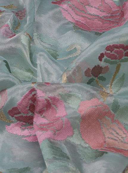 Pastel Blue Tissue Silk Saree