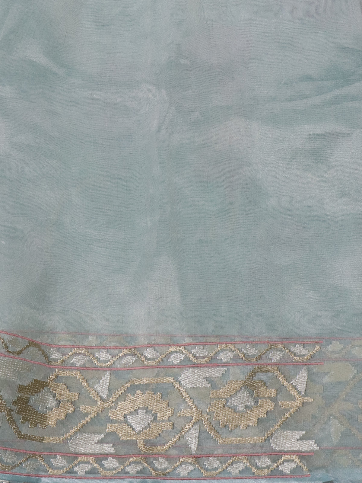 Pastel Blue Tissue Silk Saree