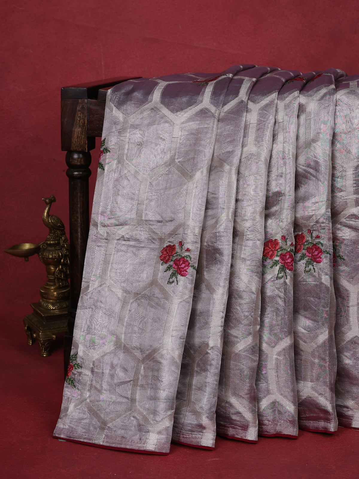 Pastel Lavender Tissue Silk Saree