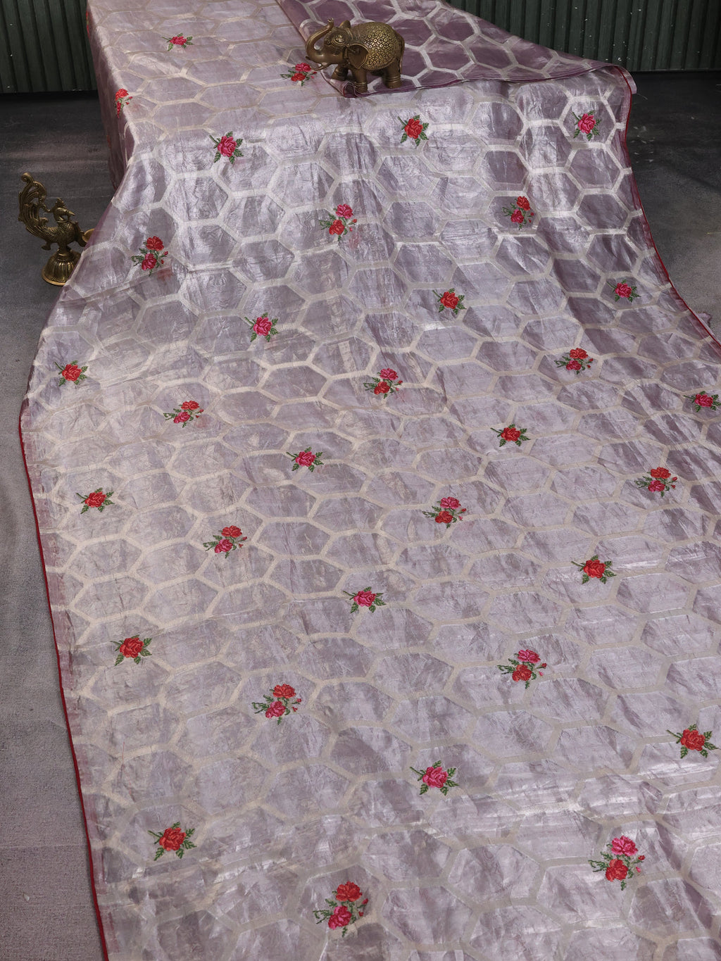 Pastel Lavender Tissue Silk Saree