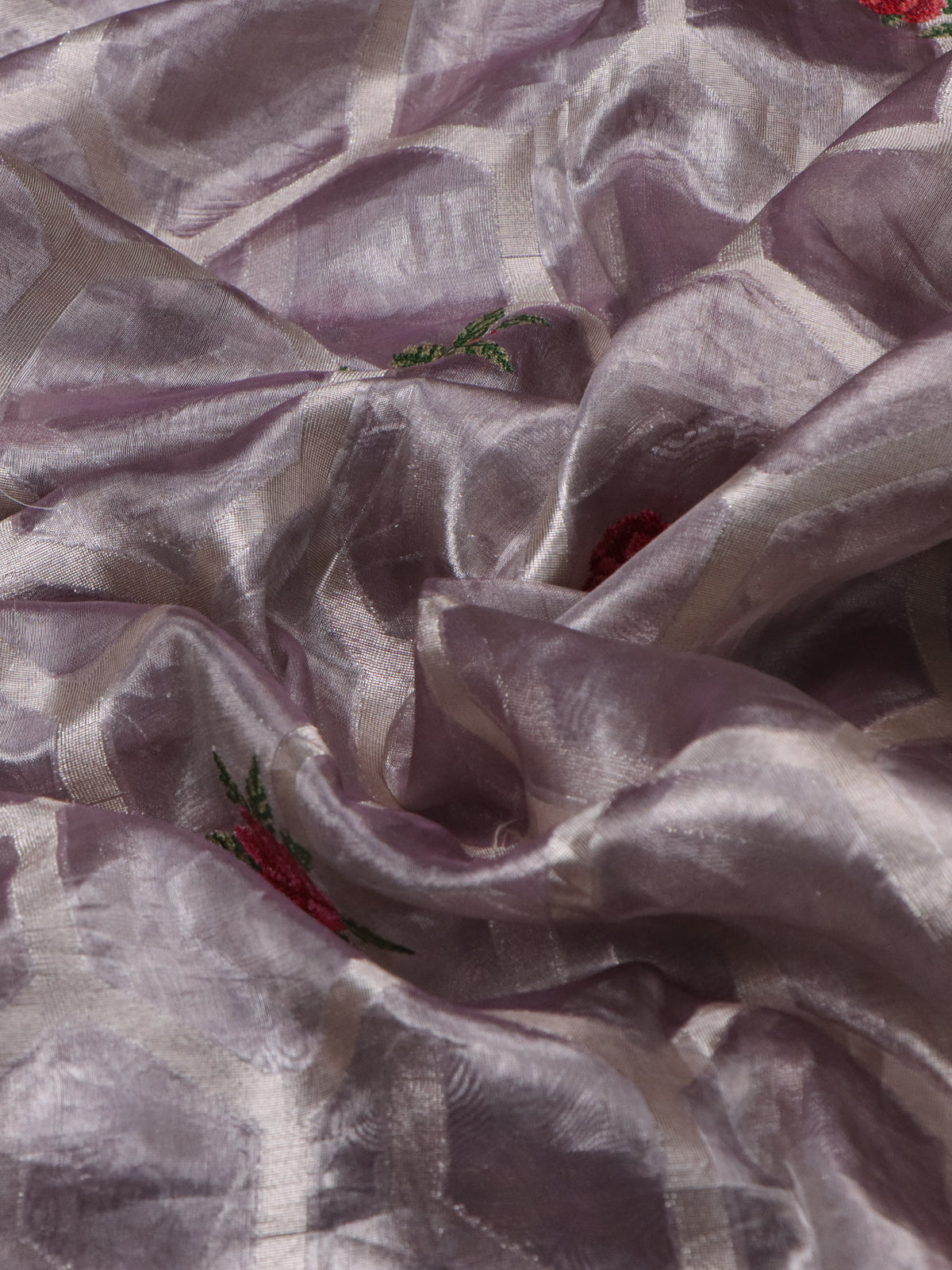 Pastel Lavender Tissue Silk Saree