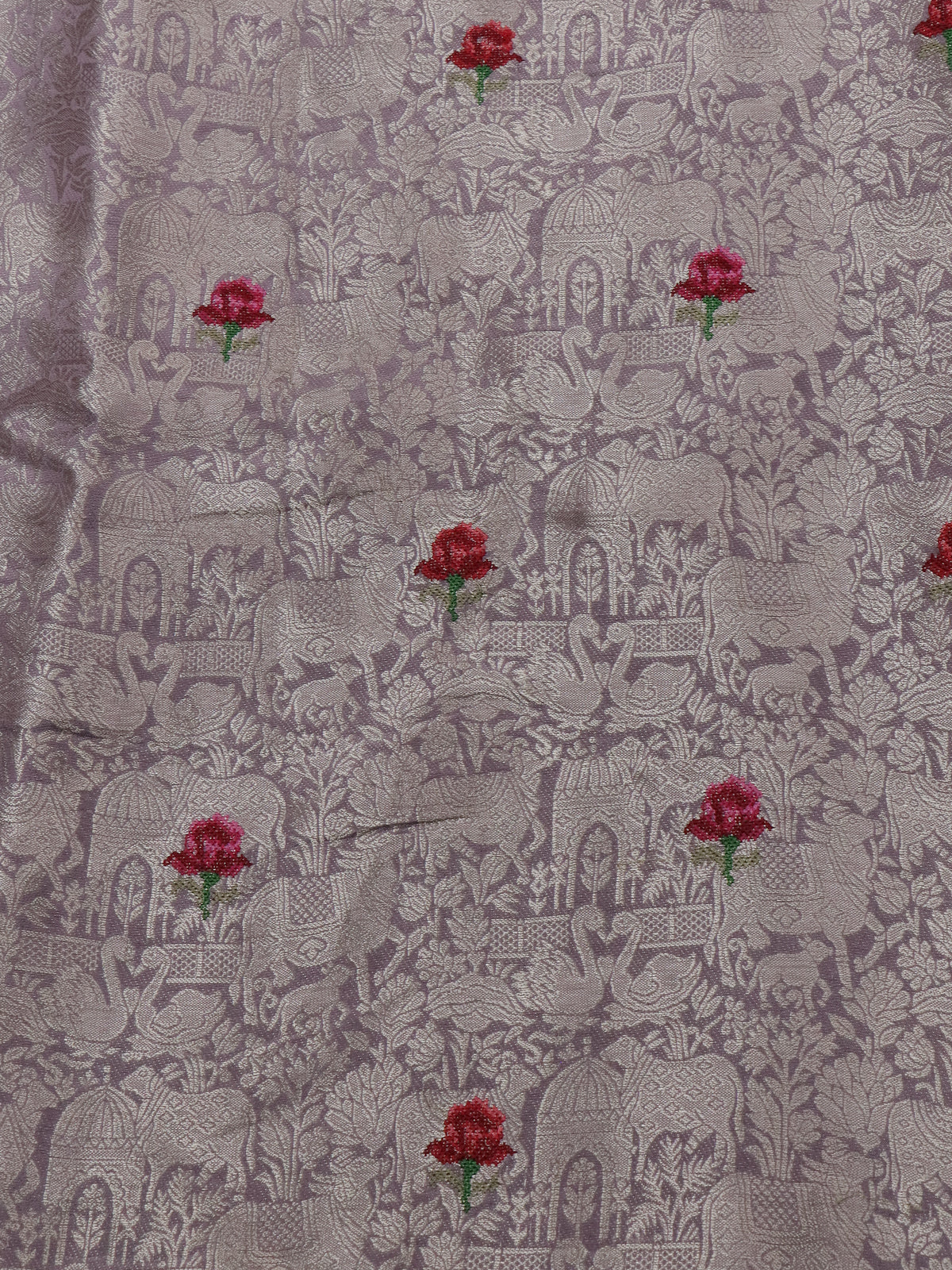 Pastel Lavender Tissue Silk Saree